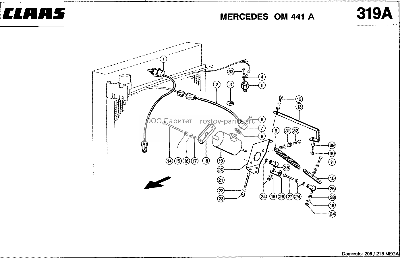 MERCEDES  OM 441 A  ENGINE CUT-OFF SYSTE - CLAAS MEGA 218 / 208